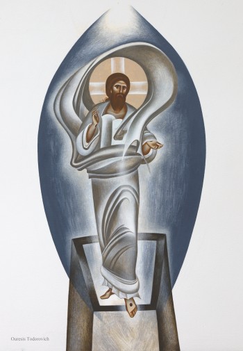 AArchangel Michael, 70 x 50 cm, egg tempera and gold on prepared wood, 2019.