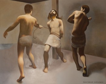 The Scourging of Truth, 165 x 230 cm, oil on canvas (work in progress). 