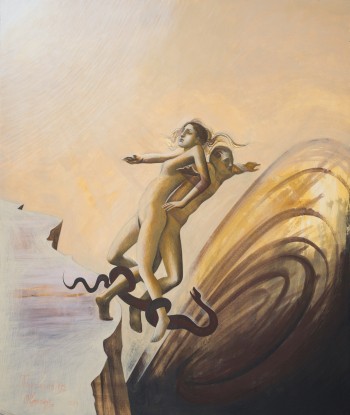 ‘What is truth?’ / Pontius Pilate with Christ, oil on canvas glued on wood, 40 X 50 cm (unfinished).