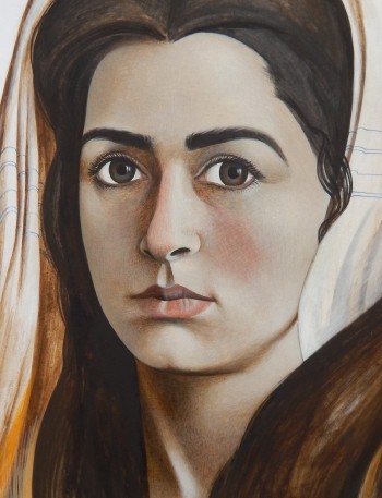 ‘Knowledge / Library of Alexandria, 65 x 50 cm, egg tempera on paper, 2019. 