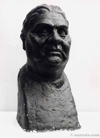 Portrait of a Gypsy Woman, coloured plaster, 1997.