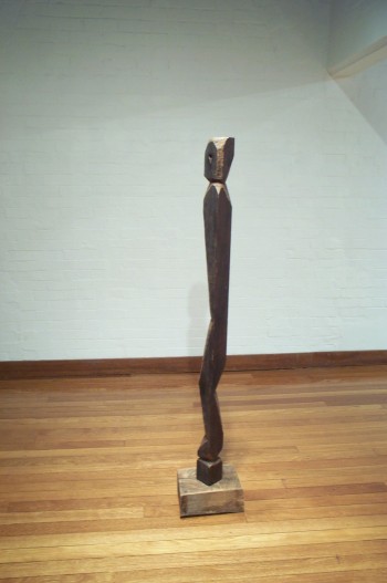 Adam, hardwood. Photograph from a solo exhibition entitled The Movement of the Body in a Stationary Object, Ivan Dougherty Gallery, Sydney, Australia 2002.
