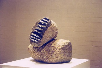 Aboriginal Elder, granite. Photograph from a group exhibition at the Ivan Dougherty Gallery, Sydney, Australia 2002.