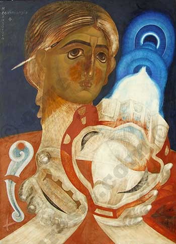 The Angel of the Eschaton, egg tempera on wood, 70 X 50 cm, 2011.