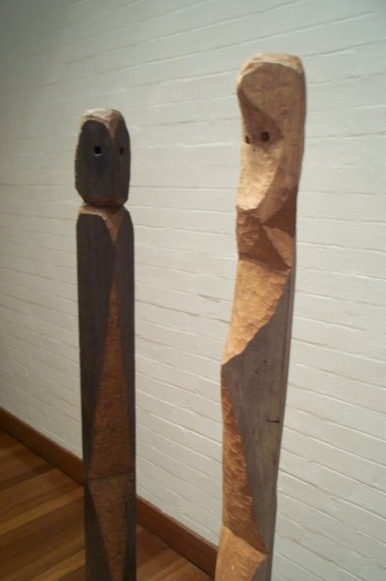  Adam and Eve, hardwood (detail). Photograph from a solo exhibition entitled The Movement of the Body in a Stationary Object, Ivan Dougherty Gallery, Sydney, Australia 2002.